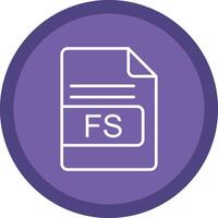 FS File Format Line Multi Circle Icon vector