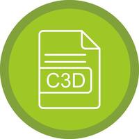 C3D File Format Line Multi Circle Icon vector