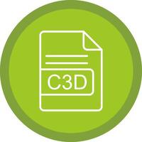 c3d archivo formato línea multi circulo icono vector