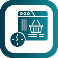 Shopping Time Glyph Gradient Corner Icon vector