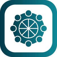 Link Wheel Glyph Gradient Corner Icon vector