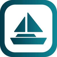 Boat Glyph Gradient Corner Icon vector