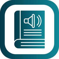 Audio Book Glyph Gradient Corner Icon vector