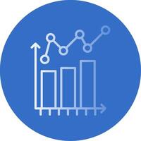 Bar Chart Flat Bubble Icon vector