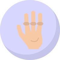 extraterrestre mano plano burbuja icono vector