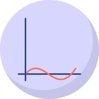 Wave Chart Flat Bubble Icon vector