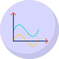 Wave Chart Flat Bubble Icon vector