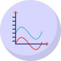 Wave Chart Flat Bubble Icon vector