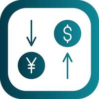 Exchange Rate Glyph Gradient Corner Icon vector