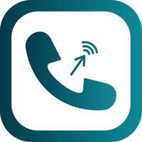 Phone Call Glyph Gradient Corner Icon vector