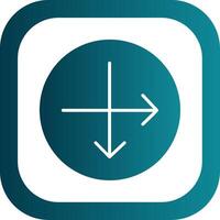 Intersect Glyph Gradient Corner Icon vector