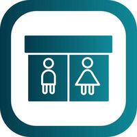 Public Toilet Glyph Gradient Corner Icon vector