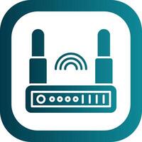 Router Glyph Gradient Corner Icon vector