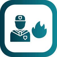 Firefighter Glyph Gradient Corner Icon vector