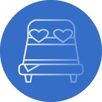 Double Bed Flat Bubble Icon vector