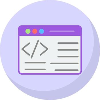 programación plano burbuja icono vector