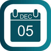 December Glyph Gradient Corner Icon vector