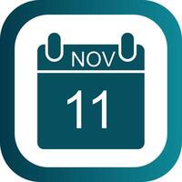 November Glyph Gradient Corner Icon vector