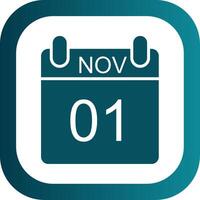 November Glyph Gradient Corner Icon vector