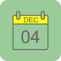 December Glyph Gradient Corner Icon vector