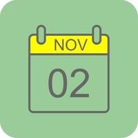 November Glyph Gradient Corner Icon vector