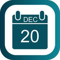 December Glyph Gradient Corner Icon vector