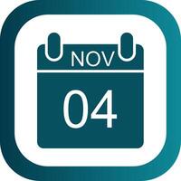 November Glyph Gradient Corner Icon vector