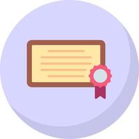 Diploma Flat Bubble Icon vector