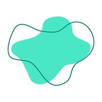 aesthetic shape with flat style for decoration your design. abstract shape with line. green blob with line decoration vector