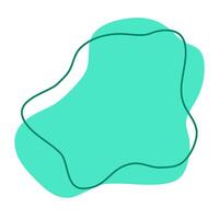 aesthetic shape with flat style for decoration your design. abstract shape with line. green blob with line decoration vector