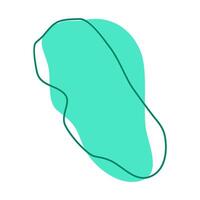 aesthetic shape with flat style for decoration your design. abstract shape with line. green blob with line decoration vector