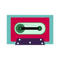 an illustration of an old cassette tape with a flat retro style that can be used for your design decoration vector