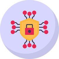 Data Encryption Flat Bubble Icon vector