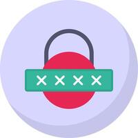 Security Password Flat Bubble Icon vector