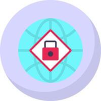 Global Security Flat Bubble Icon vector