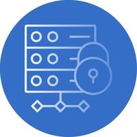 Server Secure Flat Bubble Icon vector