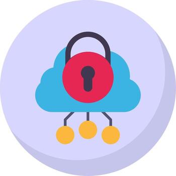 Security Cloud Flat Bubble Icon vector