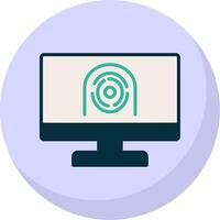 Security Computer Faceprint Flat Bubble Icon vector