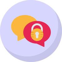 seguridad mensaje plano burbuja icono vector