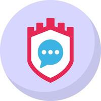 Security Castle Massage Flat Bubble Icon vector