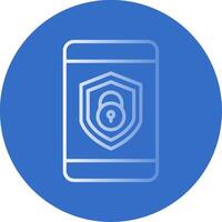Security mobile Lock Flat Bubble Icon vector