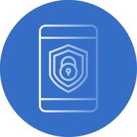 Security mobile Lock Flat Bubble Icon vector