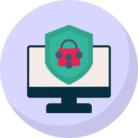 Security Computer Fix Flat Bubble Icon vector