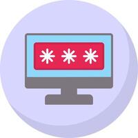 Security Computer Password Flat Bubble Icon vector