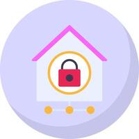 Home Network Security Flat Bubble Icon vector