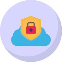 Cloud Security Flat Bubble Icon vector