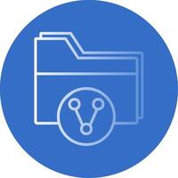 Folder Share Flat Bubble Icon vector