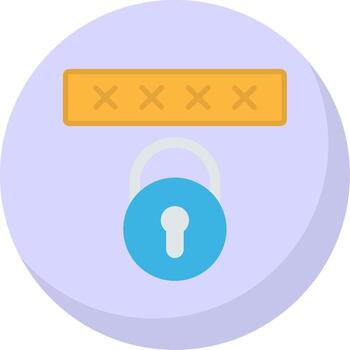 Security Code Flat Bubble Icon vector