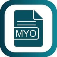 MYO File Format Glyph Gradient Corner Icon vector