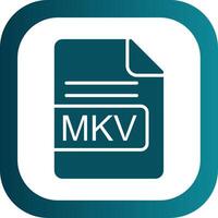 MKV File Format Glyph Gradient Corner Icon vector